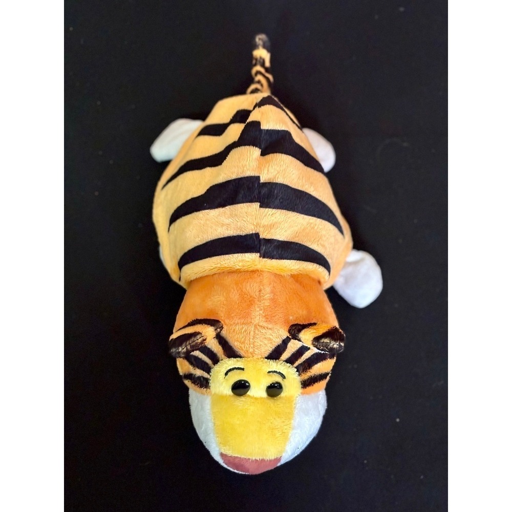 FlipaZoo Reversible Plush Tiger to Sequin Elephant Silver Orange Stuffed Toy 10"